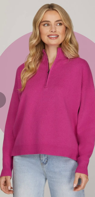 Magenta Zip Up