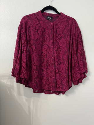 Burgundy Lace Top