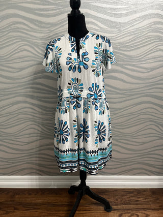 Abstract Aqua Blue Dress