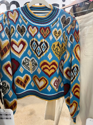 Crazy Hearts Sweater